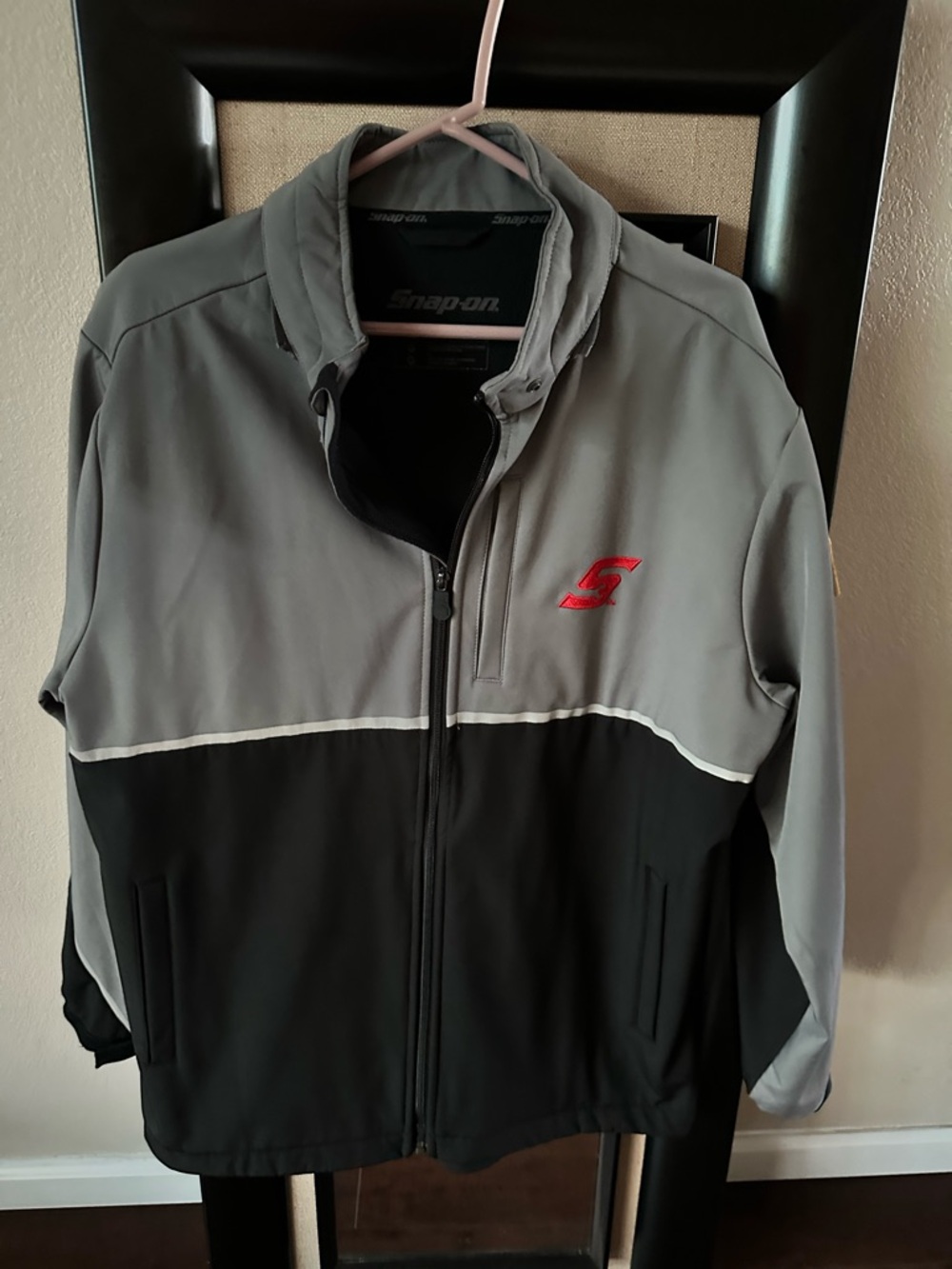 Snap branded black fleece jacket with gray logo - Picture 4 of 9